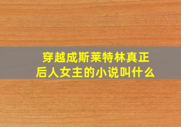 穿越成斯莱特林真正后人女主的小说叫什么