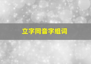 立字同音字组词