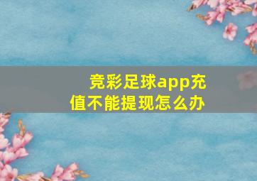 竞彩足球app充值不能提现怎么办