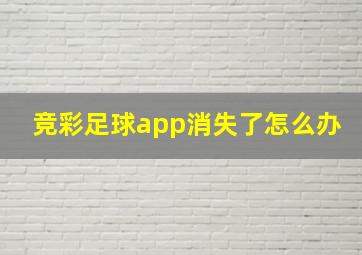 竞彩足球app消失了怎么办