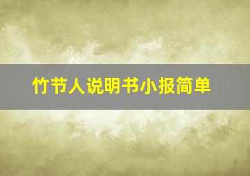 竹节人说明书小报简单