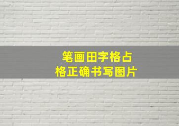 笔画田字格占格正确书写图片