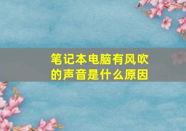 笔记本电脑有风吹的声音是什么原因