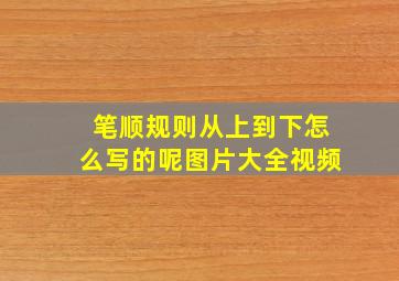 笔顺规则从上到下怎么写的呢图片大全视频