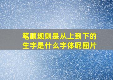 笔顺规则是从上到下的生字是什么字体呢图片