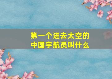 第一个进去太空的中国宇航员叫什么