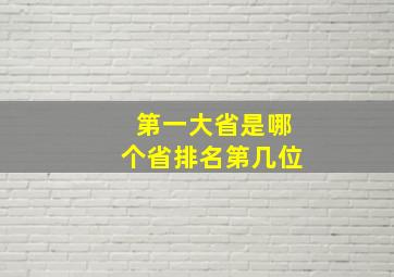 第一大省是哪个省排名第几位