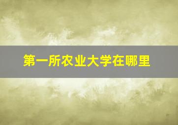 第一所农业大学在哪里