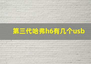 第三代哈弗h6有几个usb