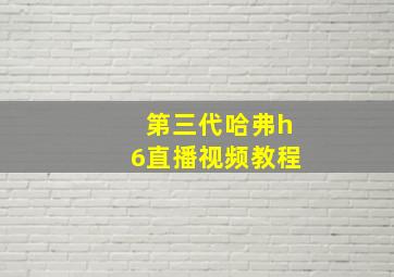 第三代哈弗h6直播视频教程