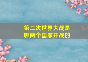 第二次世界大战是哪两个国家开战的