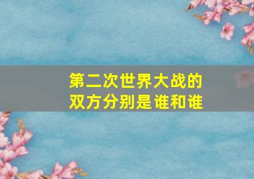 第二次世界大战的双方分别是谁和谁