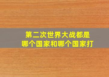 第二次世界大战都是哪个国家和哪个国家打