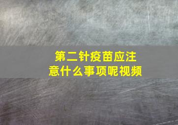 第二针疫苗应注意什么事项呢视频