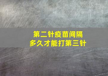 第二针疫苗间隔多久才能打第三针