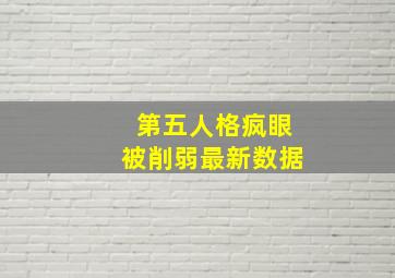 第五人格疯眼被削弱最新数据