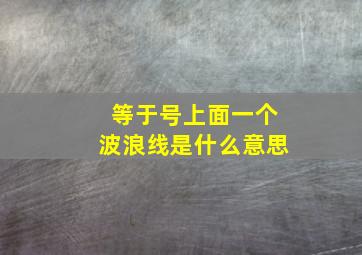 等于号上面一个波浪线是什么意思