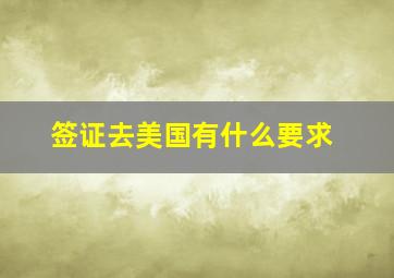 签证去美国有什么要求