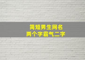 简短男生网名两个字霸气二字