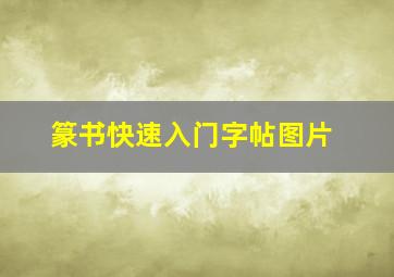 篆书快速入门字帖图片