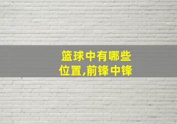 篮球中有哪些位置,前锋中锋