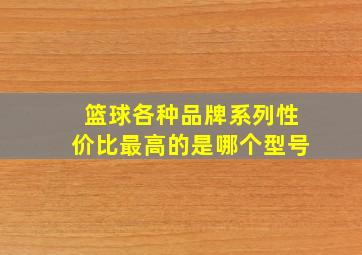 篮球各种品牌系列性价比最高的是哪个型号