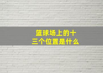 篮球场上的十三个位置是什么