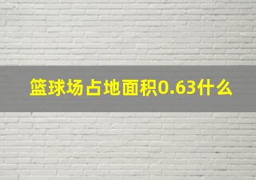 篮球场占地面积0.63什么