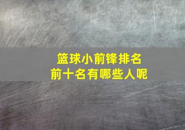 篮球小前锋排名前十名有哪些人呢