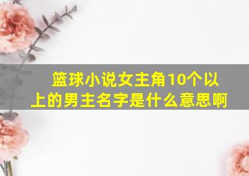 篮球小说女主角10个以上的男主名字是什么意思啊