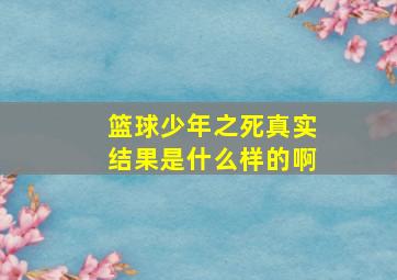 篮球少年之死真实结果是什么样的啊