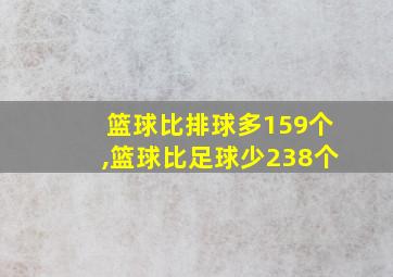 篮球比排球多159个,篮球比足球少238个