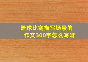 篮球比赛描写场景的作文300字怎么写呀