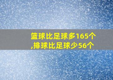 篮球比足球多165个,排球比足球少56个