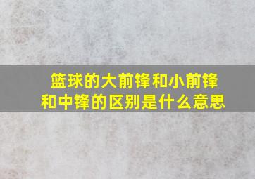 篮球的大前锋和小前锋和中锋的区别是什么意思