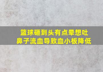 篮球砸到头有点晕想吐鼻子流血导致血小板降低