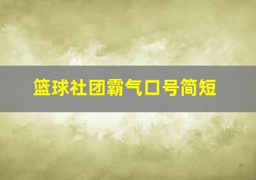 篮球社团霸气口号简短