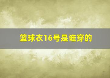 篮球衣16号是谁穿的