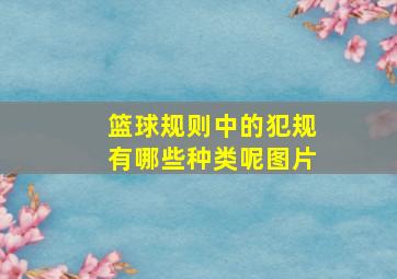 篮球规则中的犯规有哪些种类呢图片