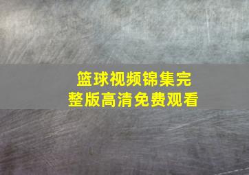 篮球视频锦集完整版高清免费观看