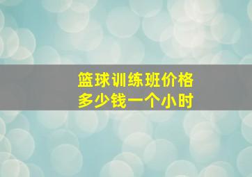 篮球训练班价格多少钱一个小时