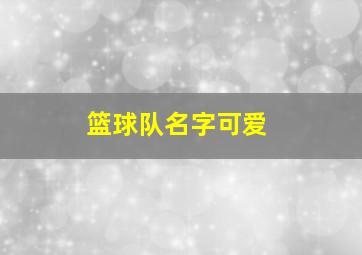 篮球队名字可爱