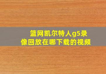 篮网凯尔特人g5录像回放在哪下载的视频