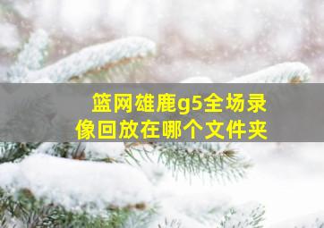 篮网雄鹿g5全场录像回放在哪个文件夹