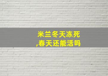 米兰冬天冻死,春天还能活吗