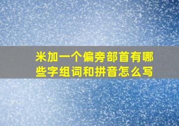 米加一个偏旁部首有哪些字组词和拼音怎么写