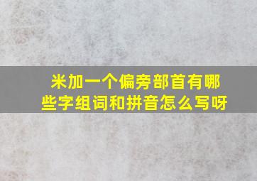 米加一个偏旁部首有哪些字组词和拼音怎么写呀