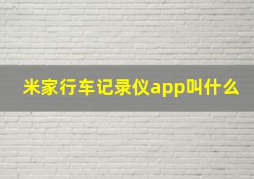 米家行车记录仪app叫什么