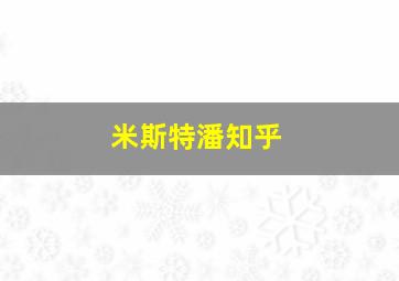 米斯特潘知乎