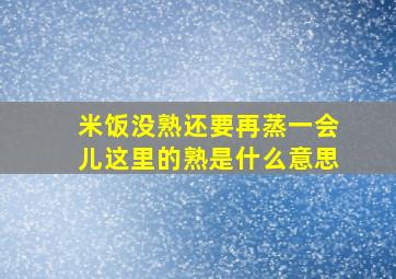 米饭没熟还要再蒸一会儿这里的熟是什么意思